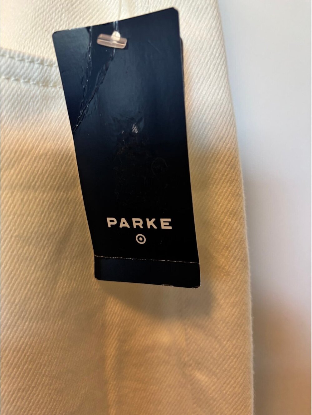 Parke x Target Women's Mid-Rise Drawstring Baggy Jeans in a cream finish - Picture 2 of 6